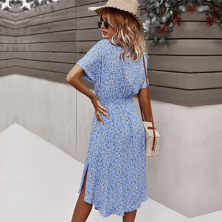 Robe midi fluide et fleurie Luretta, style estival chic, idéale pour une tenue décontractée ou élégante.
