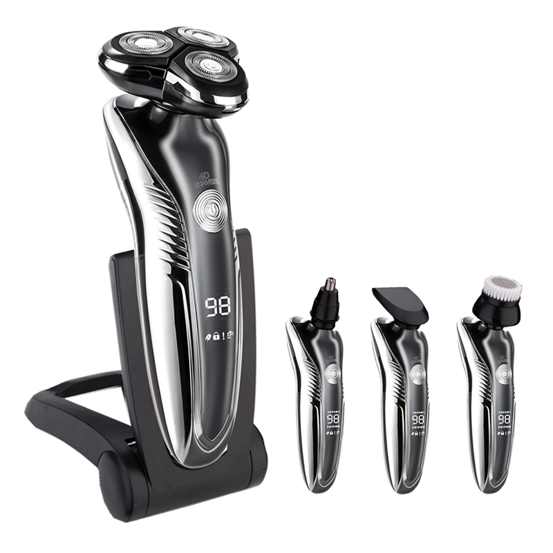 Rasoir électrique étanche pour hommes, idéal pour un rasage doux humide ou rapide à sec, sans irritation.