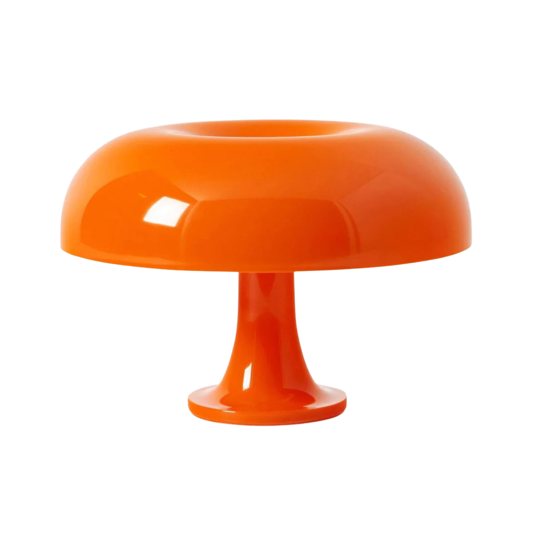 Lampe de table champignon vintage pour décoration intérieure moderne, lumière douce inspirée du design italien.