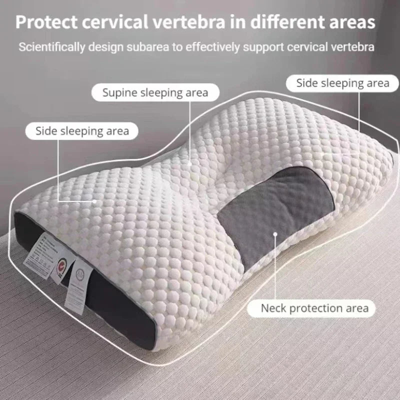 Coussin de massage ergonomique en fibres de soja pour la détente et le soulagement des douleurs cervicales.