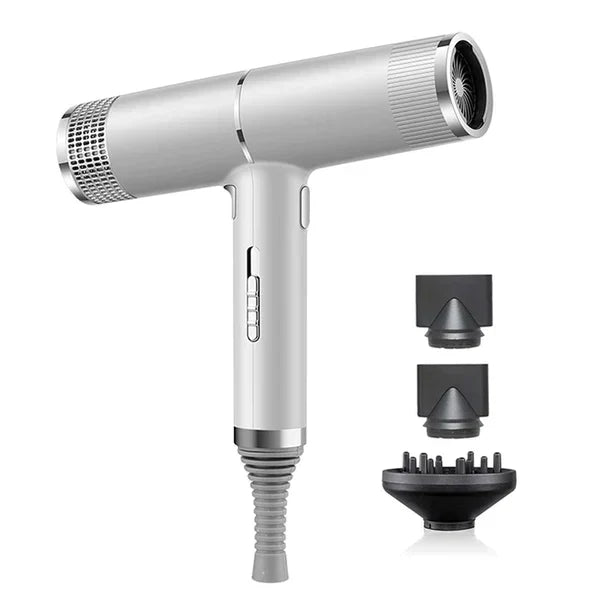 Sèche-cheveux ultraléger professionnel Velair noir, idéal pour une coiffure facile et rapide à la maison.