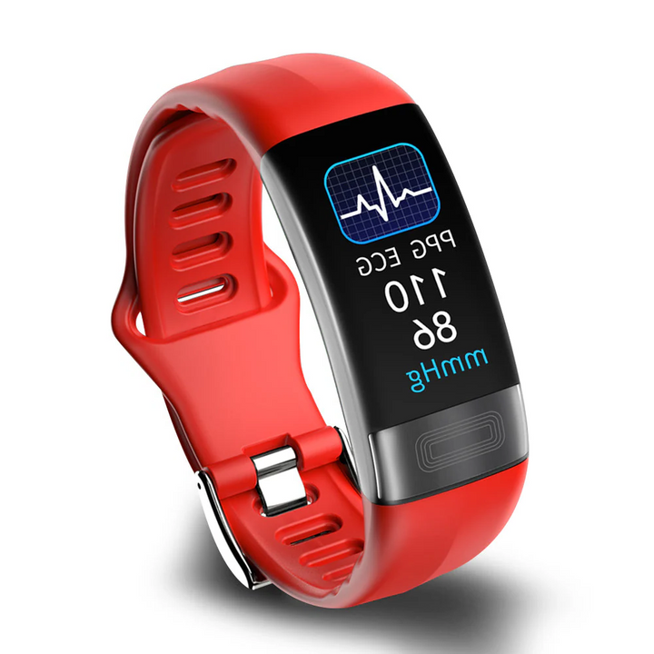 Bracelet intelligent unisexe avec ECG, moniteur fréquence cardiaque et suivi de santé certifié pour bien-être.
