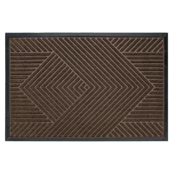 Paillasson antidérapant robuste marron pour entrée, capture saletés. Idéal intérieur/extérieur, garde votre maison propre.