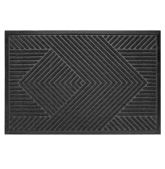 Tapis d'entrée résistant noir, antidérapant. Pour une propreté maximale à l'extérieur ou à l'intérieur de la maison.