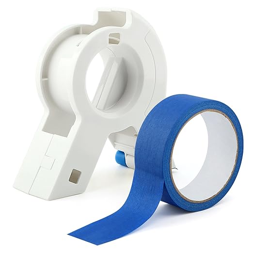 Outil applicateur de ruban pour peintres et bricoleurs, pour un masquage précis et rapide en décoration.