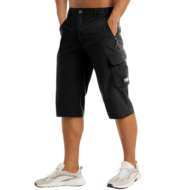 Pantacourt cargo homme multipoches style décontracté, parfait pour l'été et activités de loisirs.
