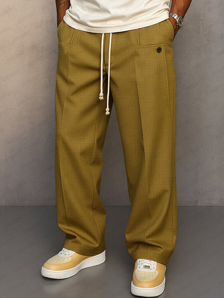 Chino homme bleu marine, pantalon confortable et polyvalent, idéal pour bureau et loisirs, ajustable.