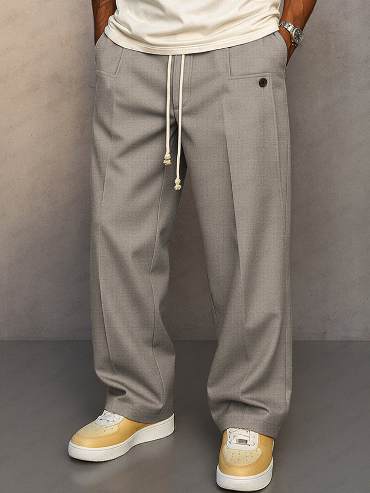 Pantalon chino beige homme, ajustable, infroissable, offrant élégance et confort pour le travail ou les sorties.
