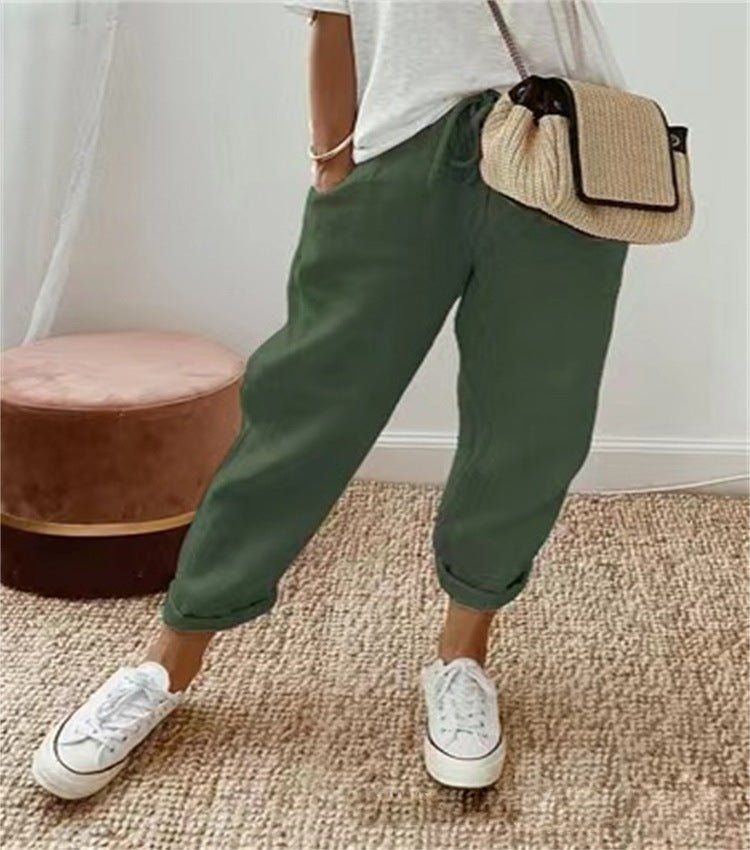 Pantalon femme élégant, polyvalent et confortable. Parfait pour un style décontracté chic quotidien au printemps/été.