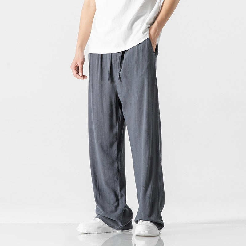 Pantalon homme léger style casual, parfait pour le printemps et l'été, grand confort.