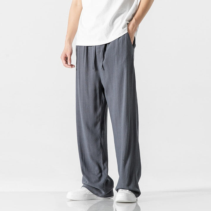 Pantalon homme léger style casual, parfait pour le printemps et l'été, grand confort.