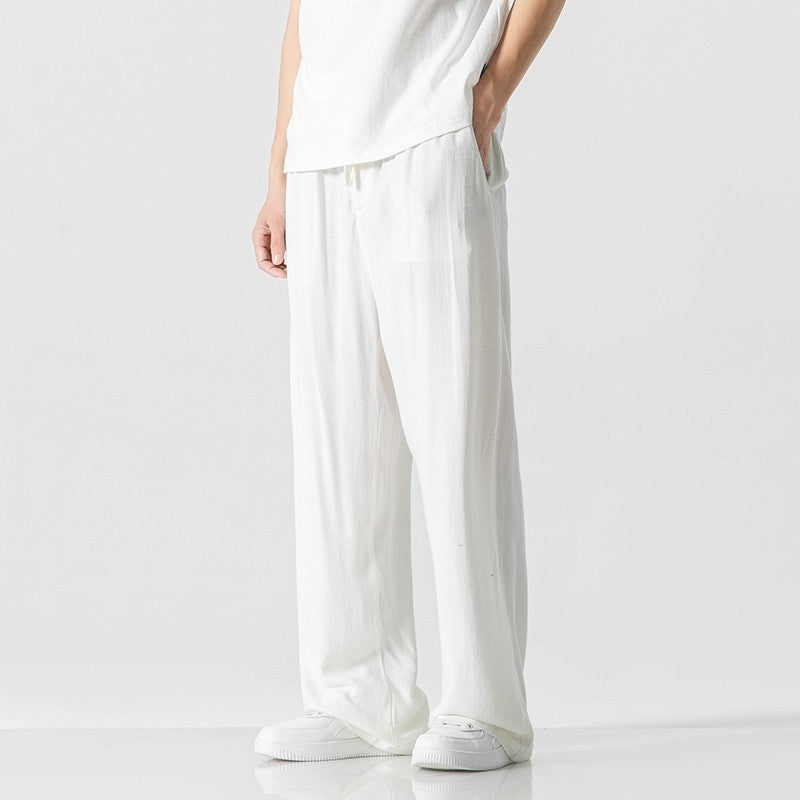 Pantalon ample homme pour le confort quotidien, style décontracté, idéal par temps chaud.