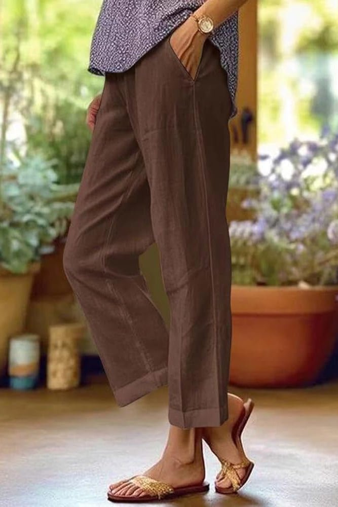 Pantalon ample pour femmes, coupe droite et confortable, parfait pour une tenue décontractée chic ou un look estival.