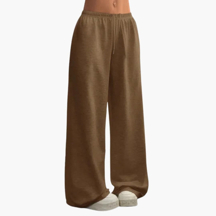 Pantalon large femme à taille élastique, confort et style décontracté. Idéal mode féminine et look ample.