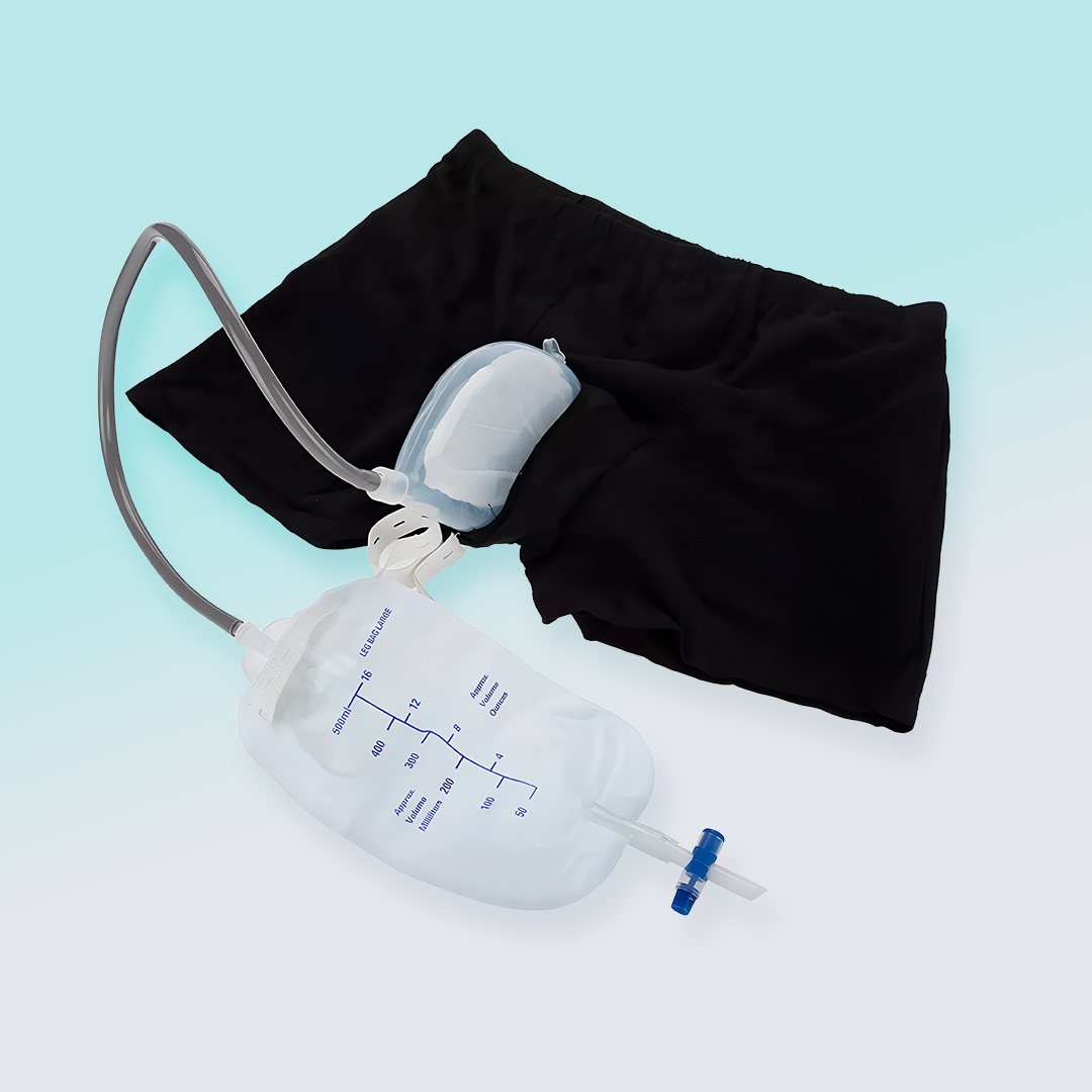 Pantalon urinaire homme discret pour incontinence, offrant confort et protection anti-fuites.