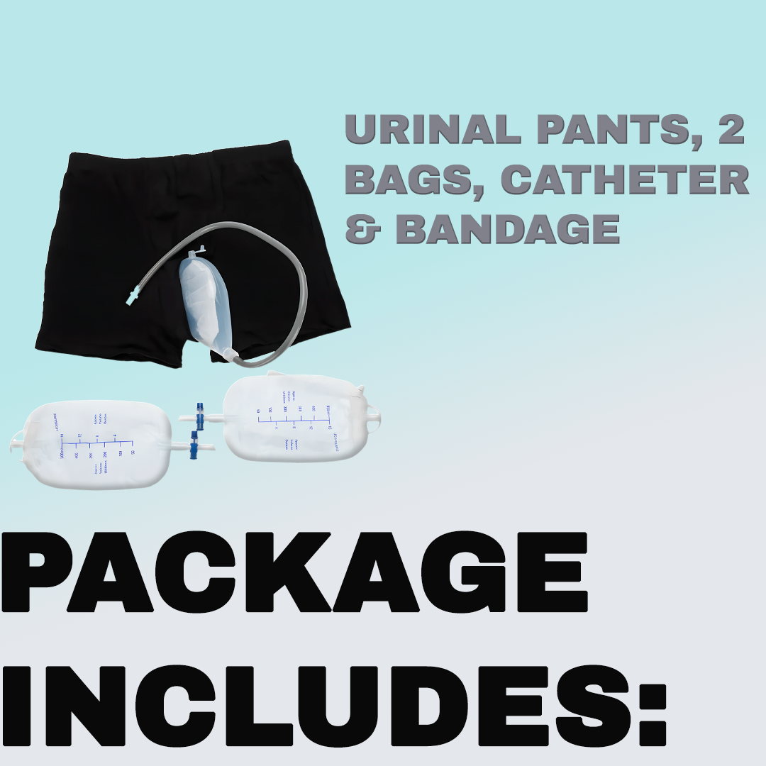 Pantalon urinaire homme doux et respirant, idéal pour le soutien discret du cathéter et la protection.