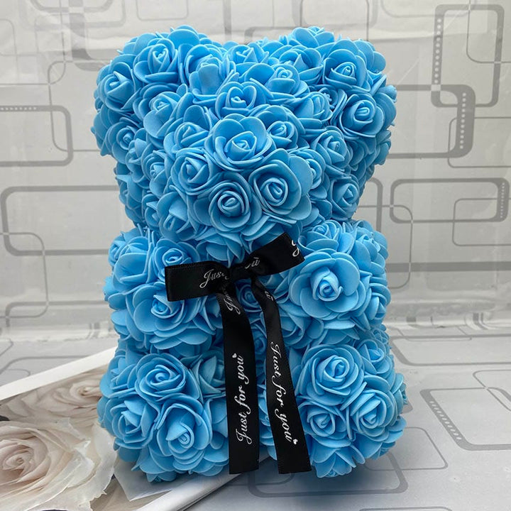 Ourson rose éternelle, cadeau d'anniversaire spécial, amour et tendresse pour elle.