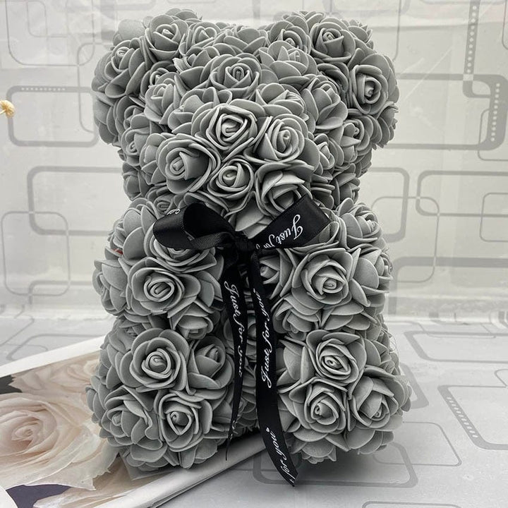 Nounours rose artificiel PetalCuddle, cadeau unique pour femme, amour durable.