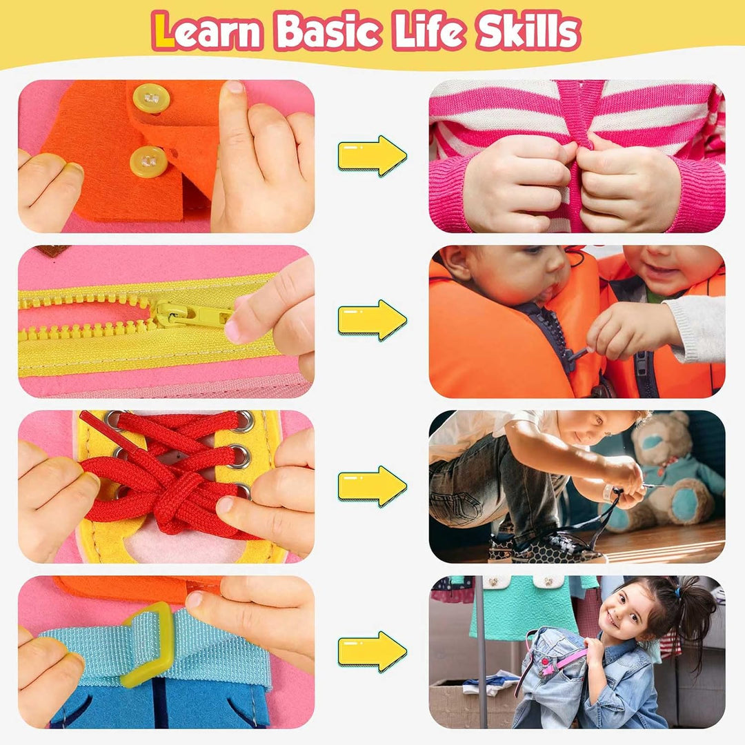 Kit de développement Montessori en feutre, jeu portable pour l'éveil des tout-petits.