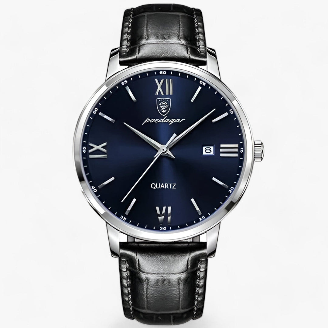 Cadeau idéal : montre homme de luxe Adrien, mouvement quartz, bracelet cuir. Élégance et précision au poignet.