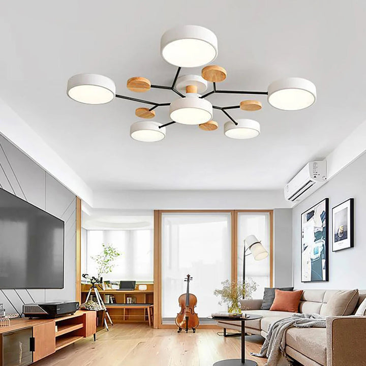 Plafonnier LED moderne fin en métal, éclairage élégant pour intérieur contemporain de maison ou bureau.