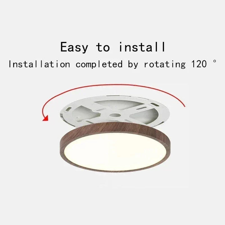 Éclairage intérieur LED en bois, plafonnier ultrafin, apporte une ambiance chaleureuse et stylée.