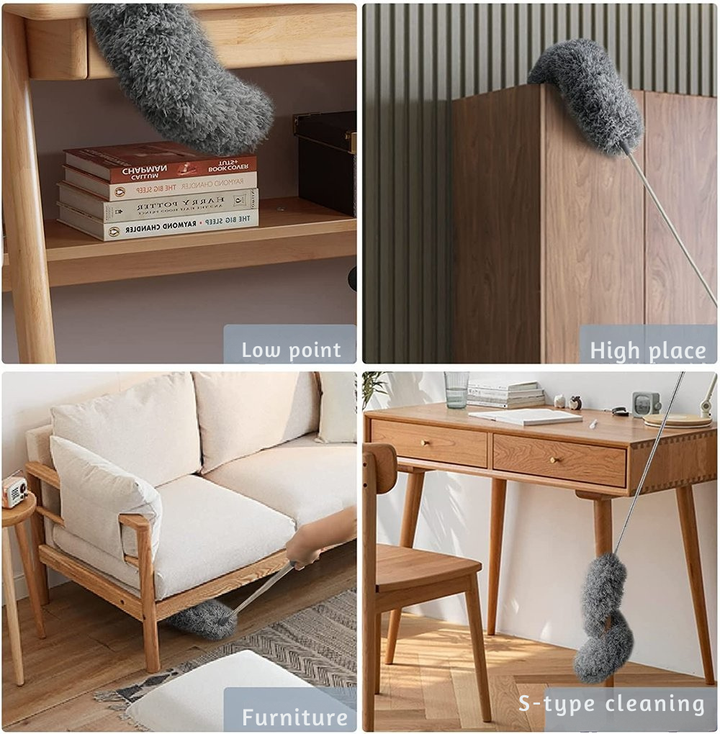 Plumeau microfibre lavable en gros plan, soulignant sa durabilité et réutilisation pour un entretien éco-responsable.