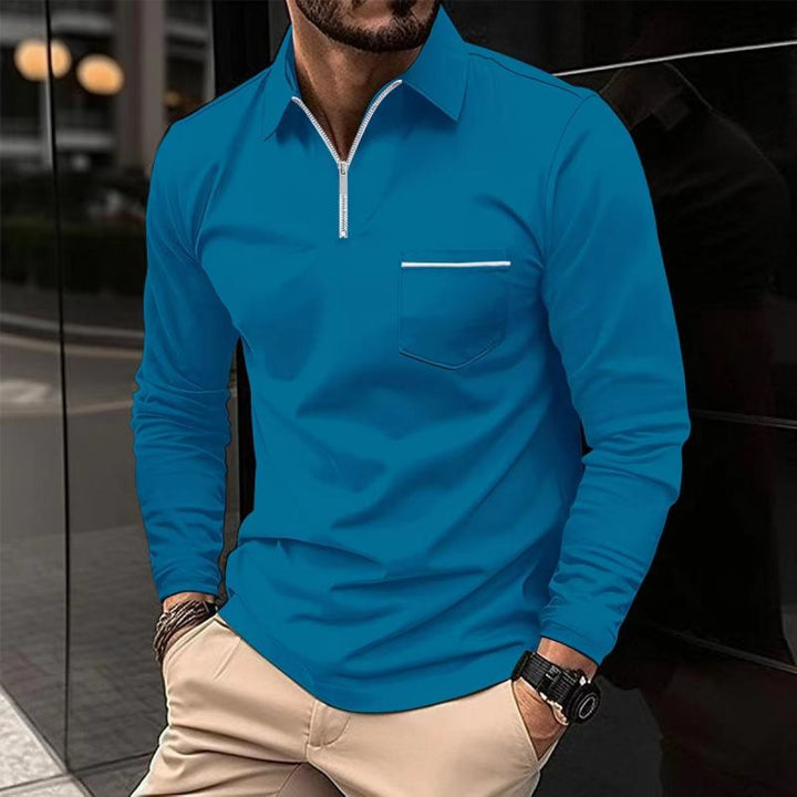 Polo homme manches longues classique, polyvalent pour look élégant ou décontracté. Indispensable style.