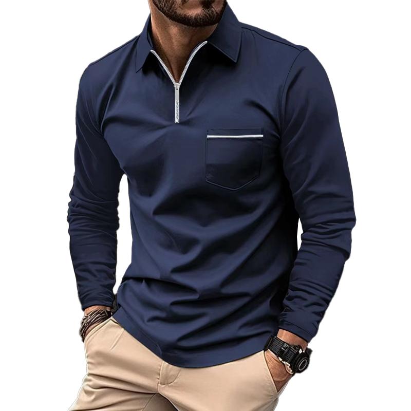 Polo homme manches longues classique. Élégance décontractée pour un style masculin polyvalent.