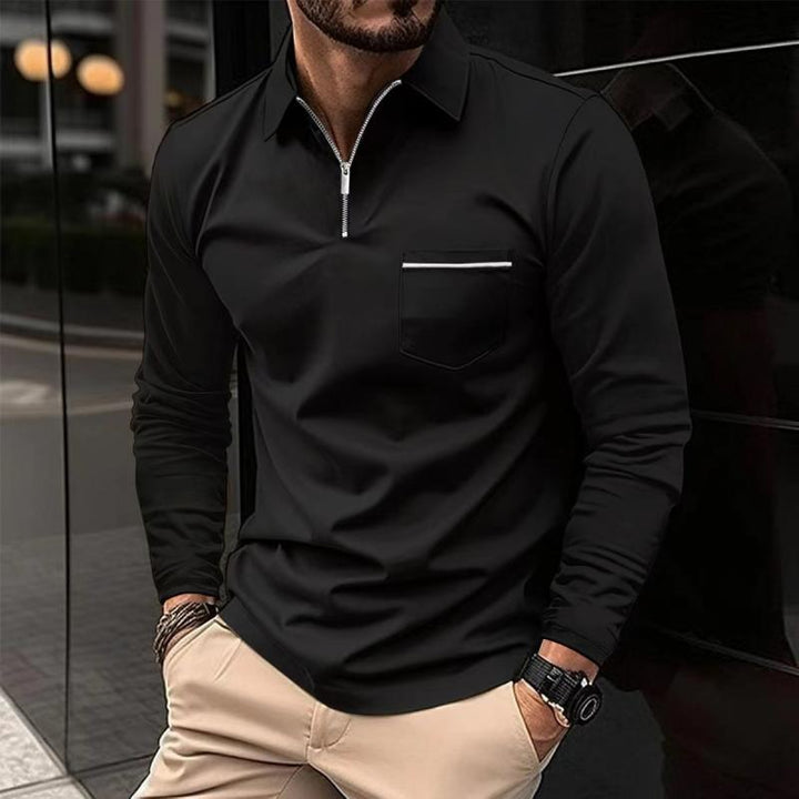 Chemise polo homme manches longues confortable, style casual chic. Idéale pour un look décontracté mode.