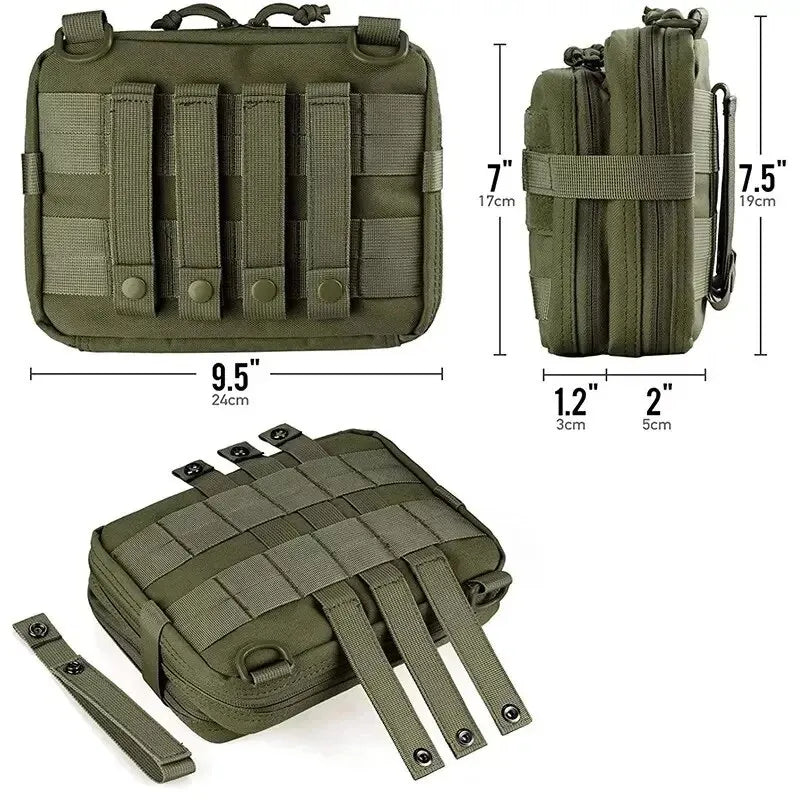 Pochette d'équipement MOLLE pour plein air, transport sécurisé et organisé de vos accessoires essentiels.