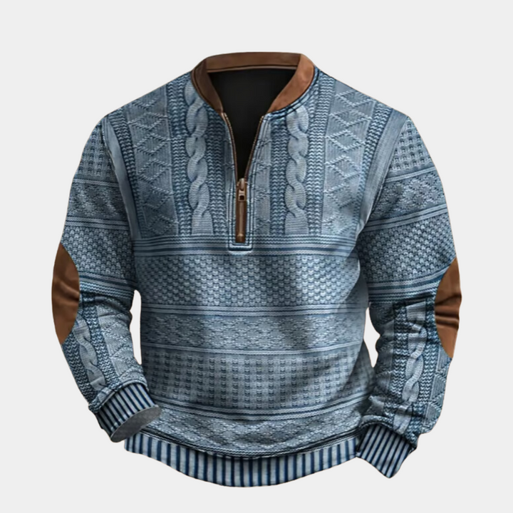 Polo homme élégant à manches longues, coupe moderne, idéal pour un style automne raffiné et confortable.