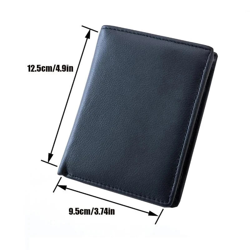Portefeuille slim en cuir marron (café) pour homme, idéal pour cartes et billets, protection RFID assurée.