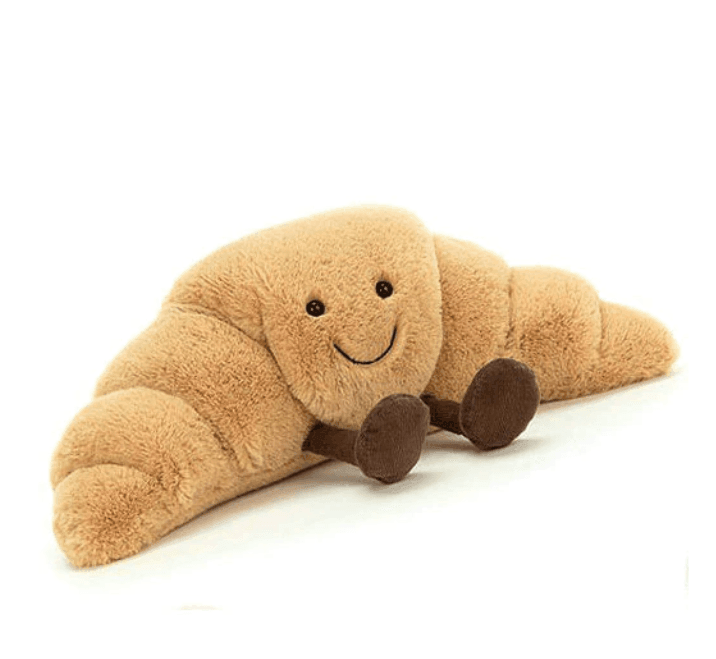 Jouet doudou peluche moelleux en forme de baguette française, doux et réconfortant pour tous les âges.