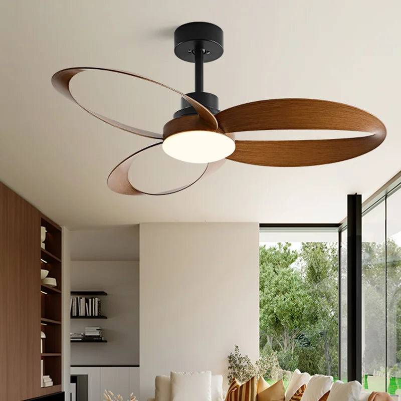 Ventilateur plafond silencieux avec éclairage LED, idéal chambre à coucher moderne, confort maison.