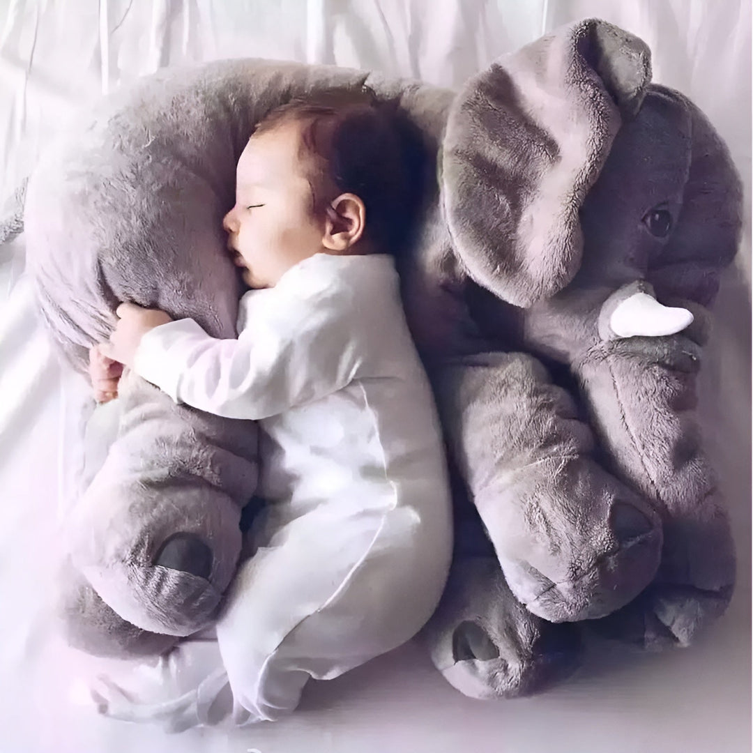 Doudou éléphant en peluche confortable, parfait pour réconforter bébés et jeunes enfants.