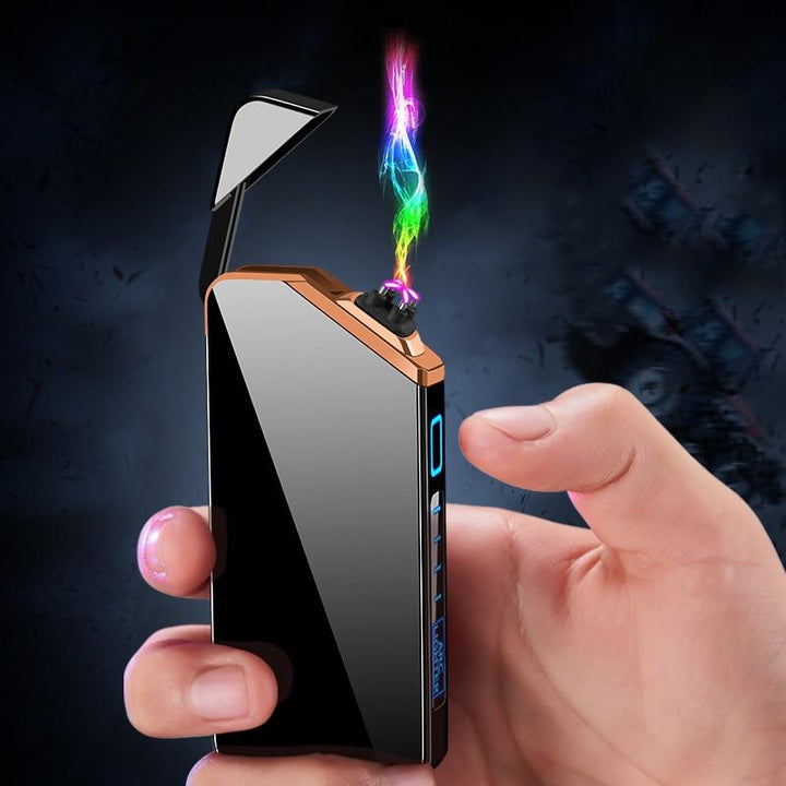 Accessoire moderne : briquet électrique rechargeable USB, allumage plasma sans flamme. Gadget portable et sûr.