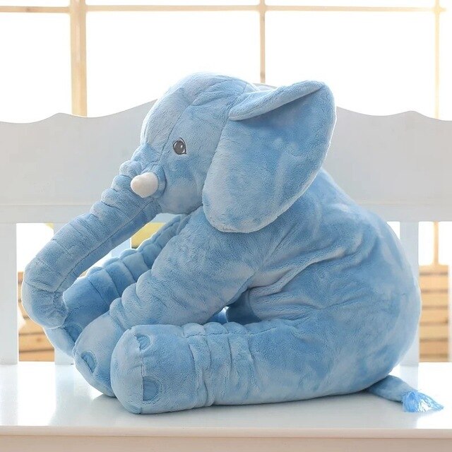 Éléphant doudou en peluche gris, doux et sécurisant pour les jeux et le sommeil des bébés.