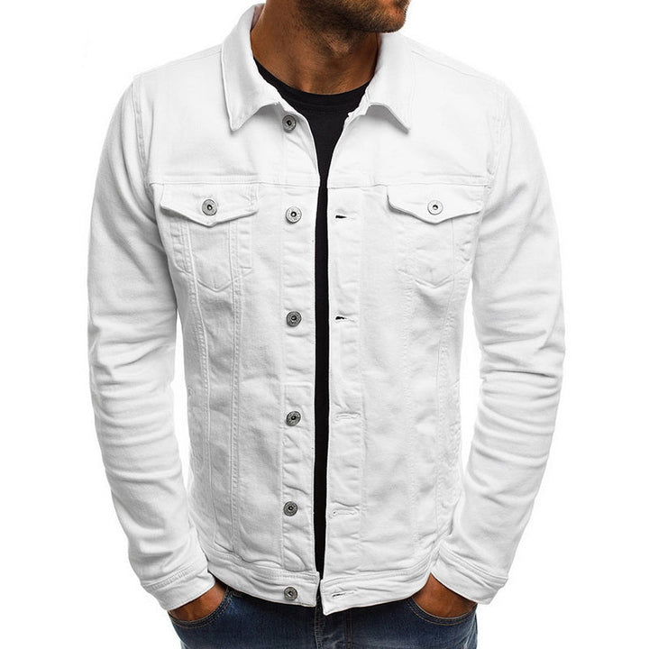 Veste homme décontractée intemporelle, vue de dos. Blouson urbain coupe classique, parfait pour le confort automnal.