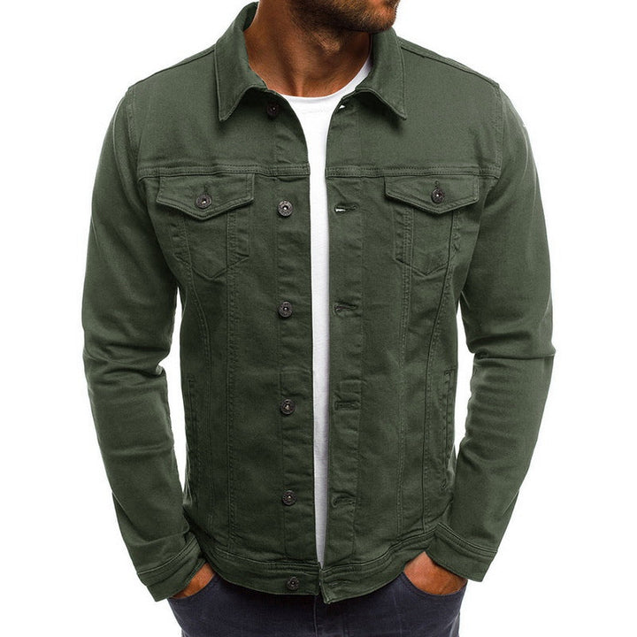 Veste décontractée homme, style urbain intemporel, coupe classique pour l'automne. Blouson masculin polyvalent.