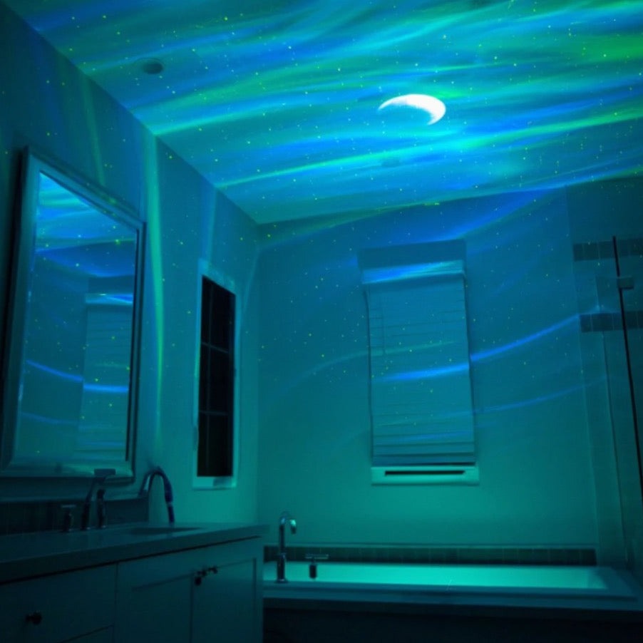 Projecteur d'Aurores Boréales smart avec effets lumineux variés. Ambiance unique pour la relaxation.