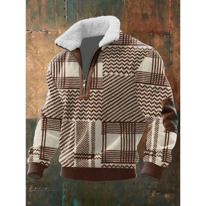 Vêtement décontracté homme : pull polaire col montant, chaud et confortable pour l'hiver.