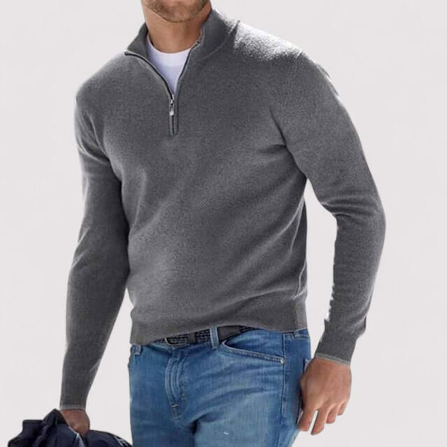 Pull homme demi-zip pour look casual ou chic, chaud, confortable et parfait pour la superposition hivernale.
