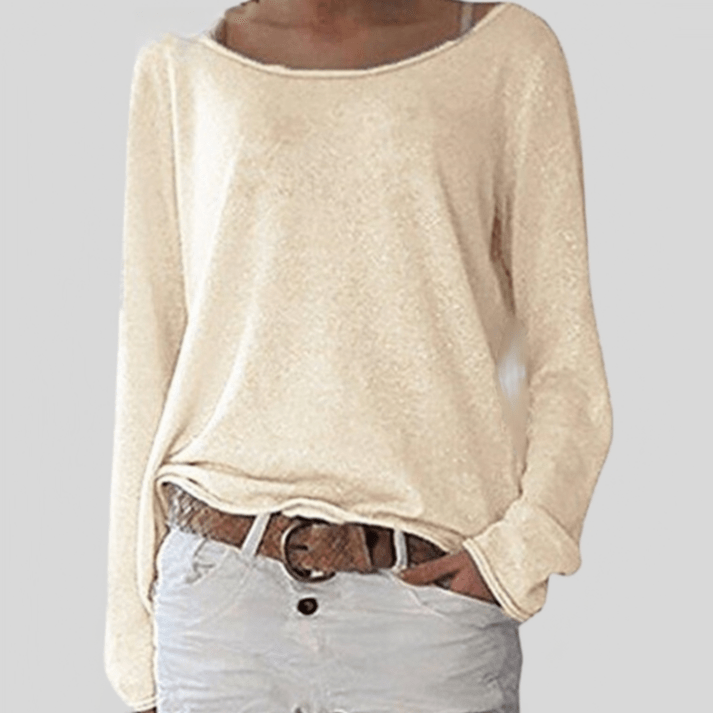 Pull femme doux col rond, tricot confortable et élégant. Idéal pour un look chic hiver ou printemps.