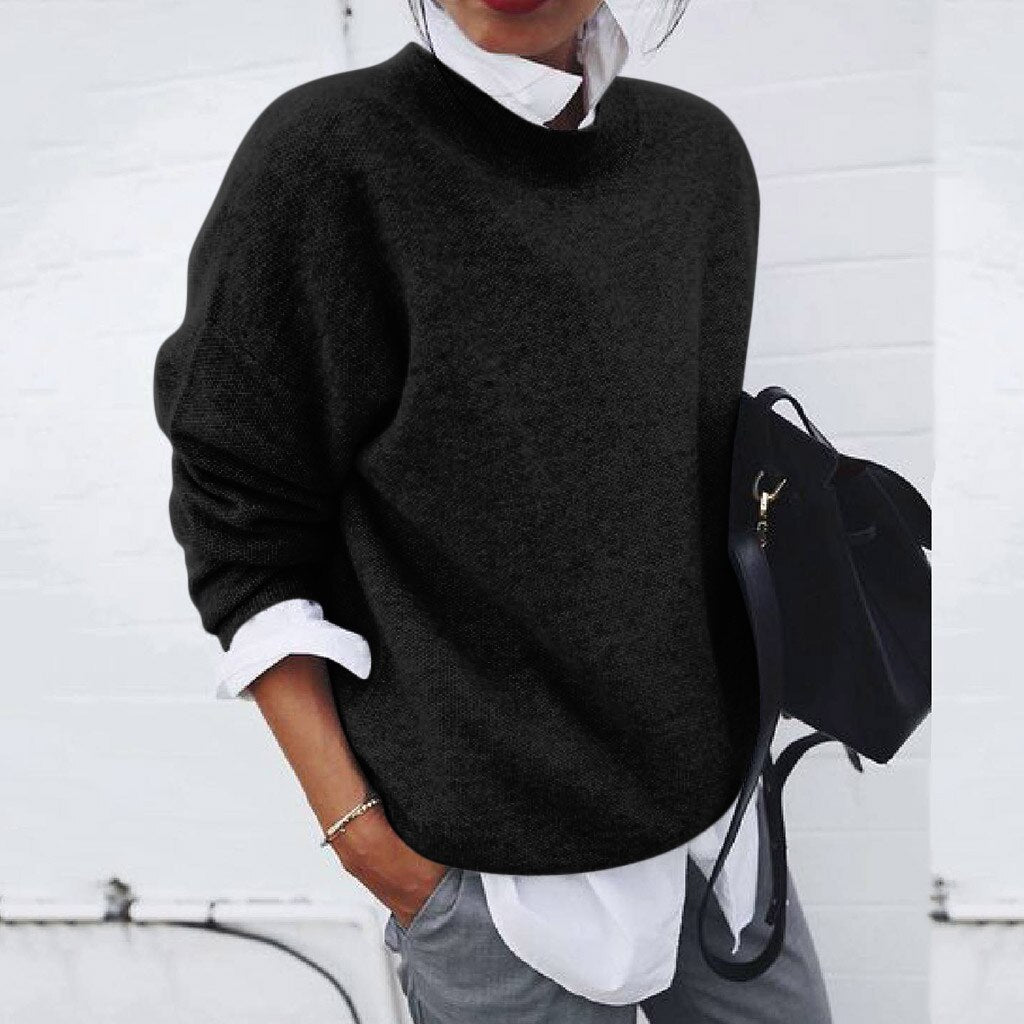 Pull doux et chaud pour femmes, élégant et confortable. Idéal pour l'hiver et l'automne, vêtement mode polyvalent.
