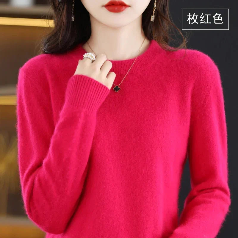 Pull femme confortable pour le quotidien, col rond classique, doux au toucher et élégant.