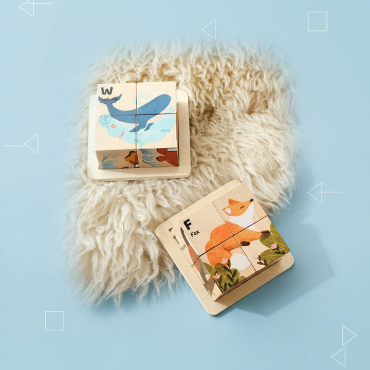 Jouet éducatif puzzle en bois animaux Montessori. Favorise l'apprentissage, la motricité et la sécurité des enfants.