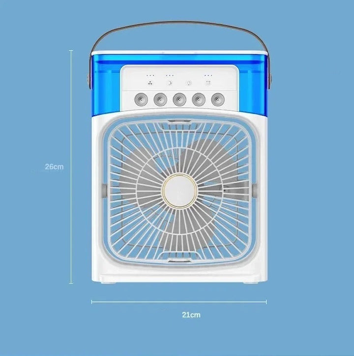 Rafraîchisseur d'air compact et portable, diffuse un air frais continu pour votre espace personnel.