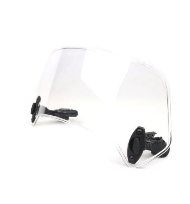 Accessoire moto: rallonge pare-brise fumée offrant une protection accrue contre le vent pour une conduite confortable.