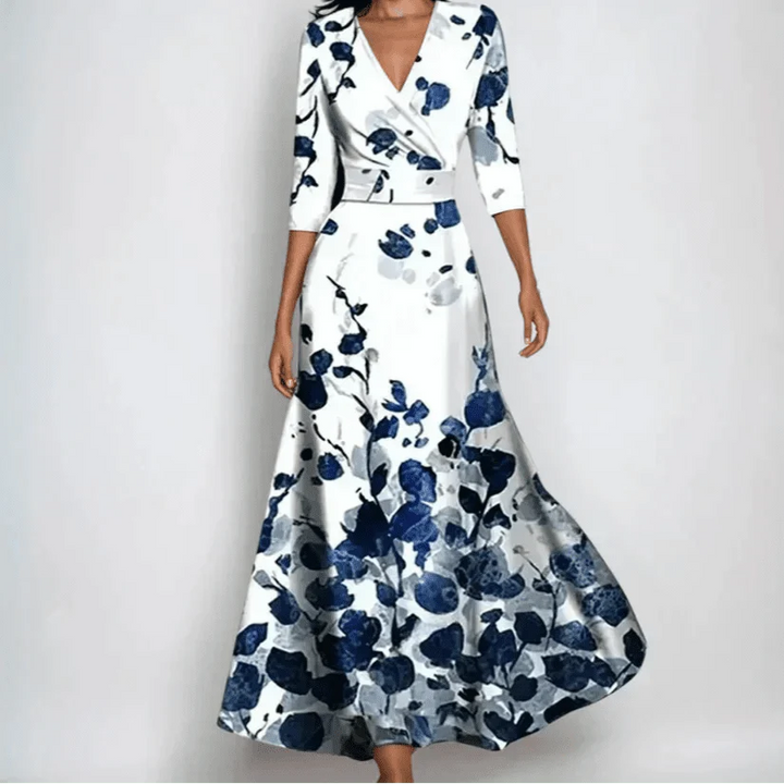 Robe midi fleurie chic et polyvalente pour femme. Idéale pour un look élégant et décontracté au quotidien.